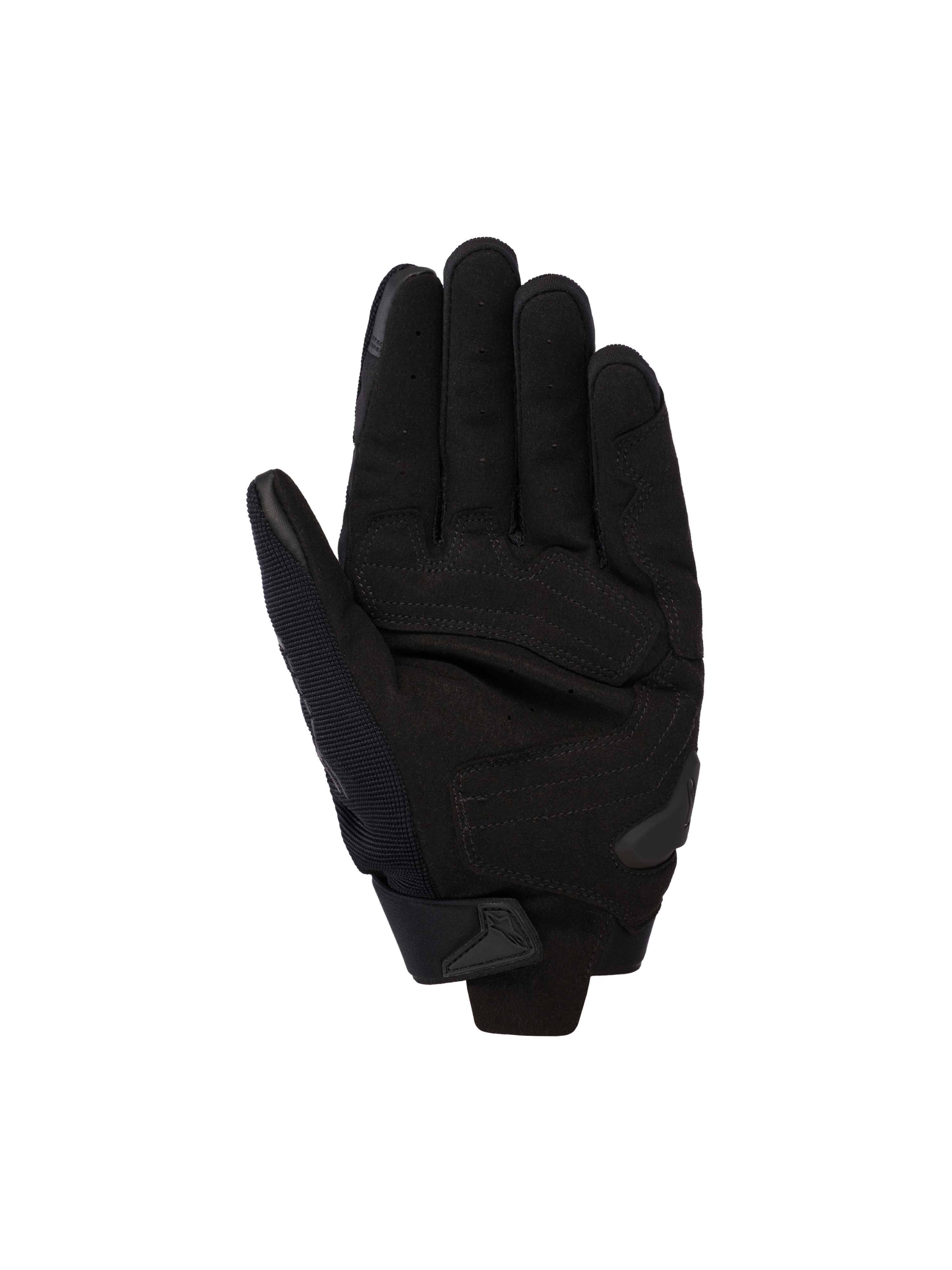 Gants Alpinestars SP X 5 Air, noir, vue de la paume avec cuir perforé pour la circulation de l'air, renforts de paume et glissière en TPR, conçus pour la conduite sportive et sur route