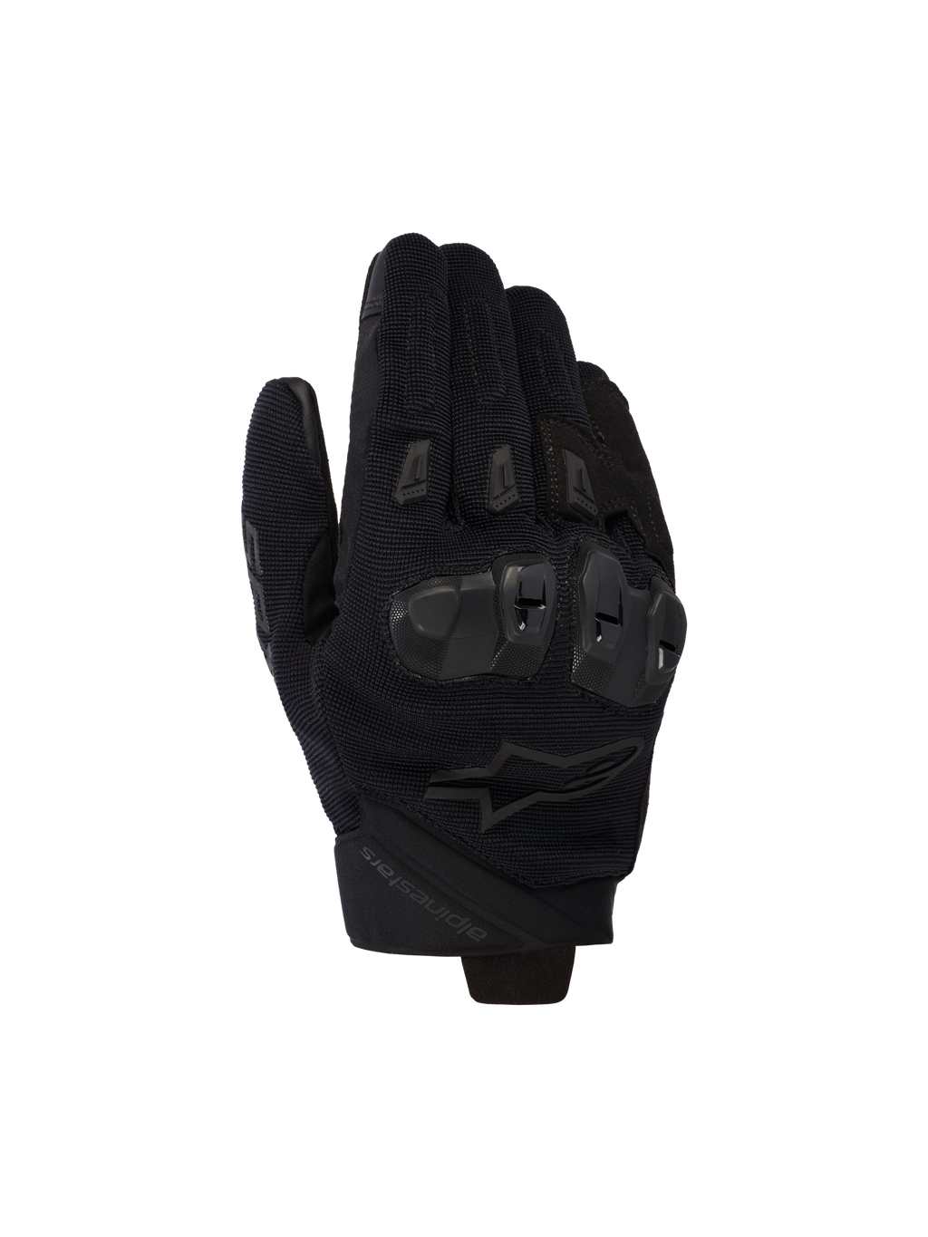 Gants Alpinestars SP X 5 Air, gants de moto noirs, dos en maille 3D extensible avec protection des articulations en TPU double densité, design à manchette courte, sliders de doigts ventilés, performance de conduite sportive ergonomique