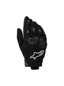 Gants Alpinestars SP X 5 Air, gants de course moto, noirs avec logo blanc, dotés d'une construction en mesh 3D, d'une protection des articulations en TPU et de sliders de doigts