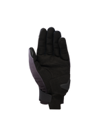 Alpinestars Reef V2 Gloves, short-cuff motorcycle gloves, Mid Gray Black White, palm-side view featuring synthetic suede with padded reinforcement and a secure hook-and-loop wrist closure.