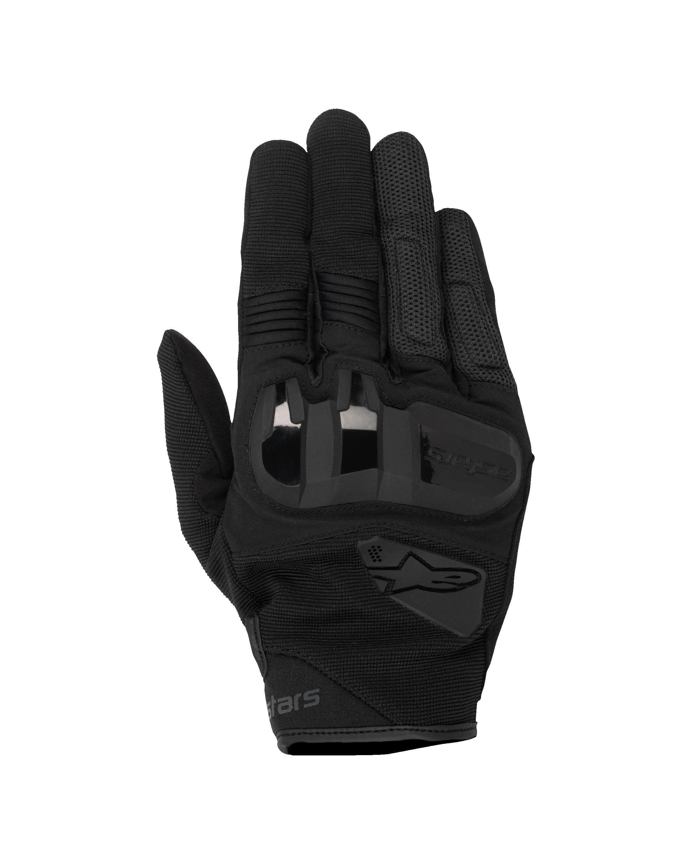 Alpinestars Chrome V2 Gloves, Motorcycle Riding Gloves, Black Asphalt, featuring 3D soft TPU knuckle protection, stretch mesh ventilation panels, and accordion finger inserts, short cuff urban design