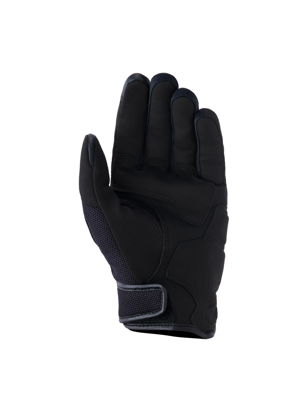 Gants Alpinestars Ignite, gants de moto urbains, noir, vue côté paume présentant des renforts de paume en daim synthétique, des inserts en mesh respirant et une fermeture de manchette courte auto-agrippante