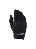 Gants Alpinestars Ignite, gants de moto urbains, noirs, dotés d'un dessus en mesh respirant, d'une protection des articulations NUCLEON PLASMA et d'un logo Alpinestars étoilé blanc au poignet.