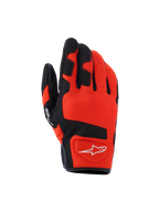 Gants Alpinestars Ignite, gants de moto, rouge tangerine et noir, textile en maille respirante, renforts noirs sur les doigts et les articulations, logo étoile blanc, conception à manchette courte