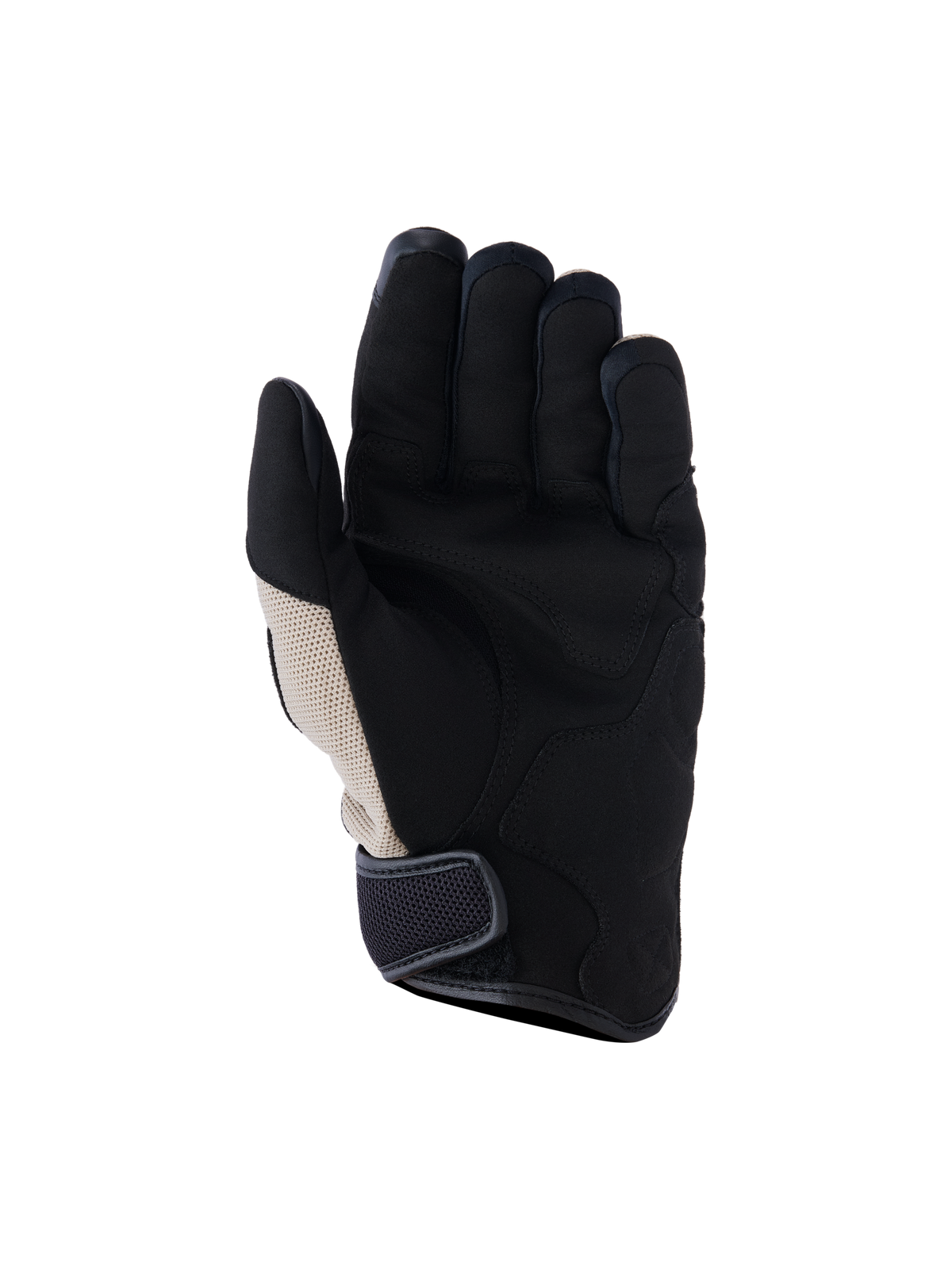 Gants Alpinestars Ignite, Aluminum Black, vue de la paume de gants de moto urbains dotés d'une paume en suède synthétique renforcée, d'inserts en maille respirante et d'une sangle de manchette à crochet et boucle