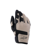 Gants Alpinestars Ignite, gants de moto, beiges et noirs, dessus de la main en maille texturée avec empiècements noirs, manchette courte avec logo Alpinestars, équipement de protection léger et respirant pour la conduite urbaine