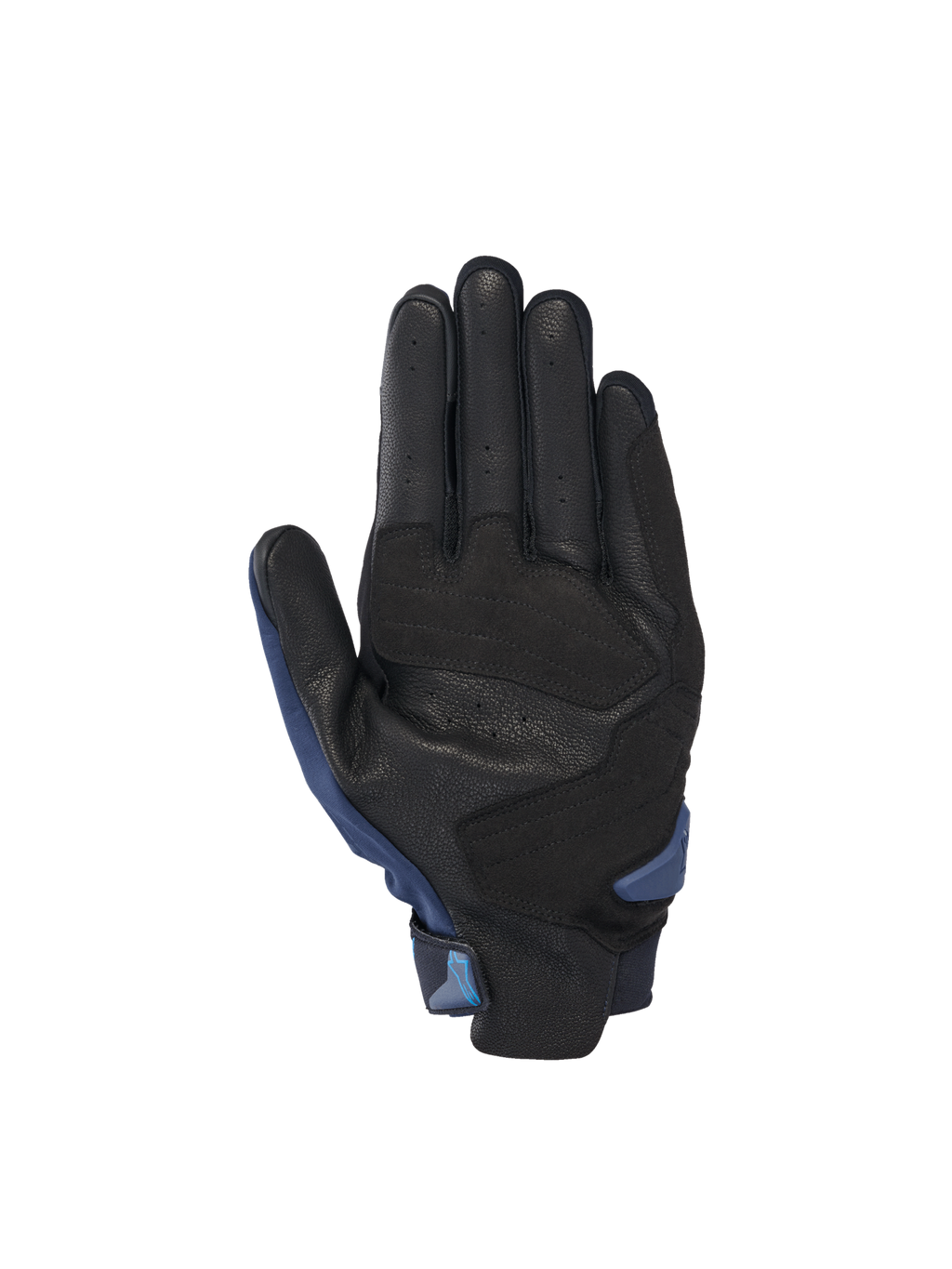 Alpinestars SP X 3, gants de moto pour homme, paume en cuir noir perforé avec accents bleu foncé pour course sur route
