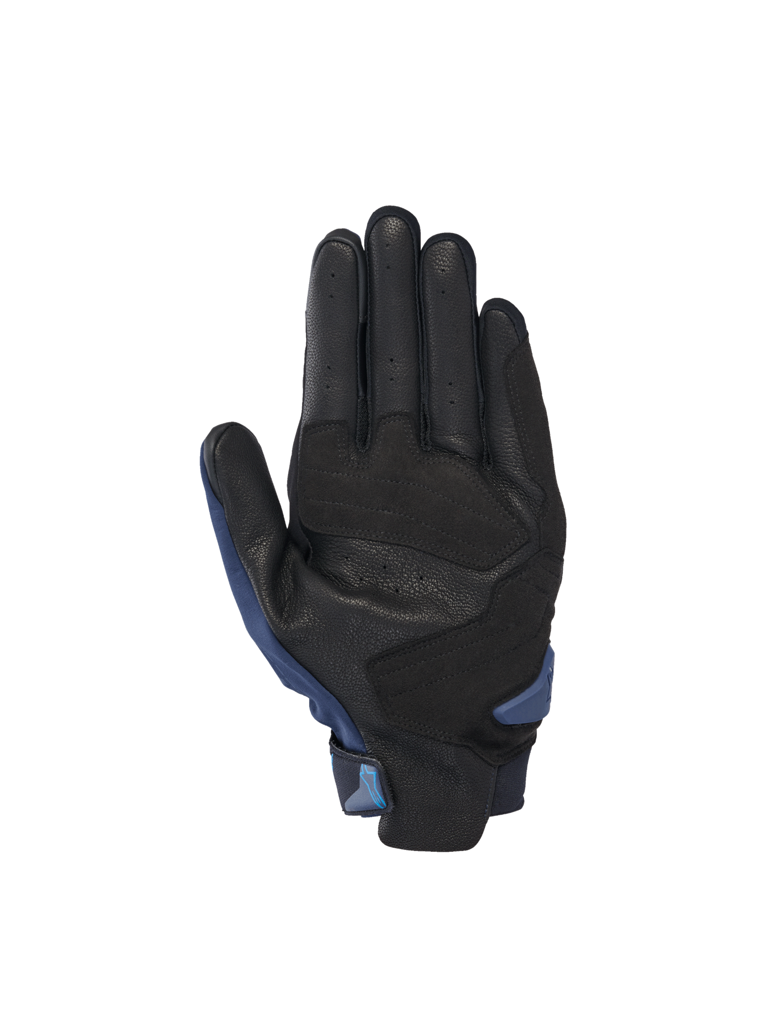 Alpinestars SP X 3, gants de moto pour homme, paume en cuir noir perforé avec accents bleu foncé pour course sur route