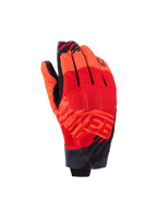 Gants Alpinestars MM93 Reef V2, gants de moto à manchette courte, rouge fluo et rouge vif avec accents noirs, arborant des graphismes Marc Marquez MM93 et une protection intégrée des articulations, design urbain moderne