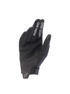 Gants Alpinestars Radar 2025, gants de motocross pour homme, noirs, paume en daim synthétique avec texte One Goal One Vision, équipement tout-terrain