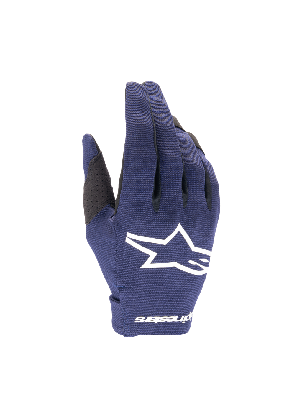 Alpinestars Radar 2025, gants de motocross pour homme, bleu marine et blancs, textile léger extensible avec logo étoile