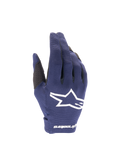 Alpinestars 2025 Radar Motocross Gloves, Men's, Night Navy and White, lightweight stretch textile with a star logo.