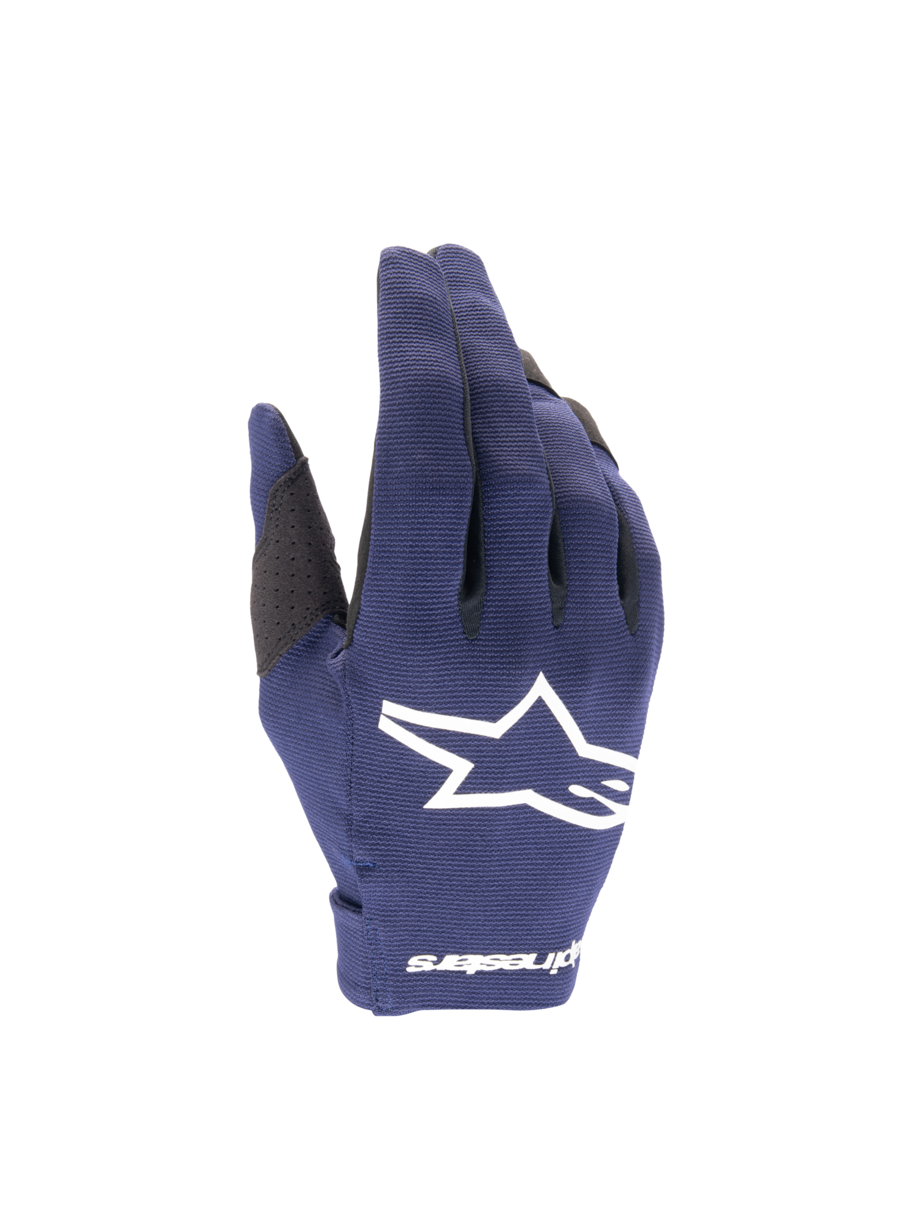 Alpinestars Radar 2025, gants de motocross pour homme, bleu marine et blancs, textile léger extensible avec logo étoile