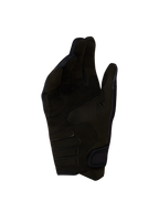 Alpinestars Techdura Gloves, black synthetic suede palm view for motocross and enduro riding, featuring reinforced contact zones and CE certified protection.