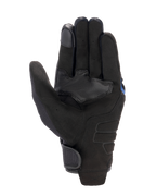 Gants Alpinestars FQ20 Copper, gants de moto urbains, noirs, vue de la paume présentant un matériau en daim synthétique, un patch de renforcement de l'adhérence texturé, un empiècement en mesh sur le pouce et une fermeture de poignet par crochet et boucle.