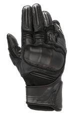 Alpinestars Booster V2, gants de moto noirs, dotés d'une protection d'articulation viscoélastique surmoulée, d'une construction multi-panneaux en cuir et textile, d'une protection rembourrée des doigts, d'une manchette en cuir perforé et d'une sangle de poignet réglable