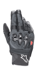 Alpinestars Morph Sport Gloves, Motorcycle Riding Gloves, Black and Gray, over-injected dual-density knuckle protection, textured MorphTech Weave™ backhand with RIDEKNIT® inserts, and white Astar logo on the cuff