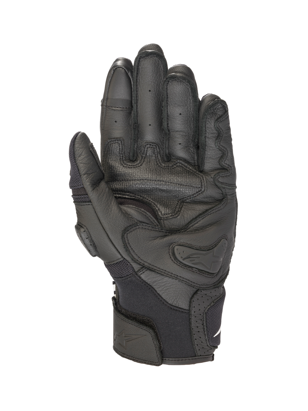 Gants Alpinestars SPX AC V2, gants de moto d'été noirs, certifiés CE, construction en cuir et maille avec curseur de paume et compatibilité tactile