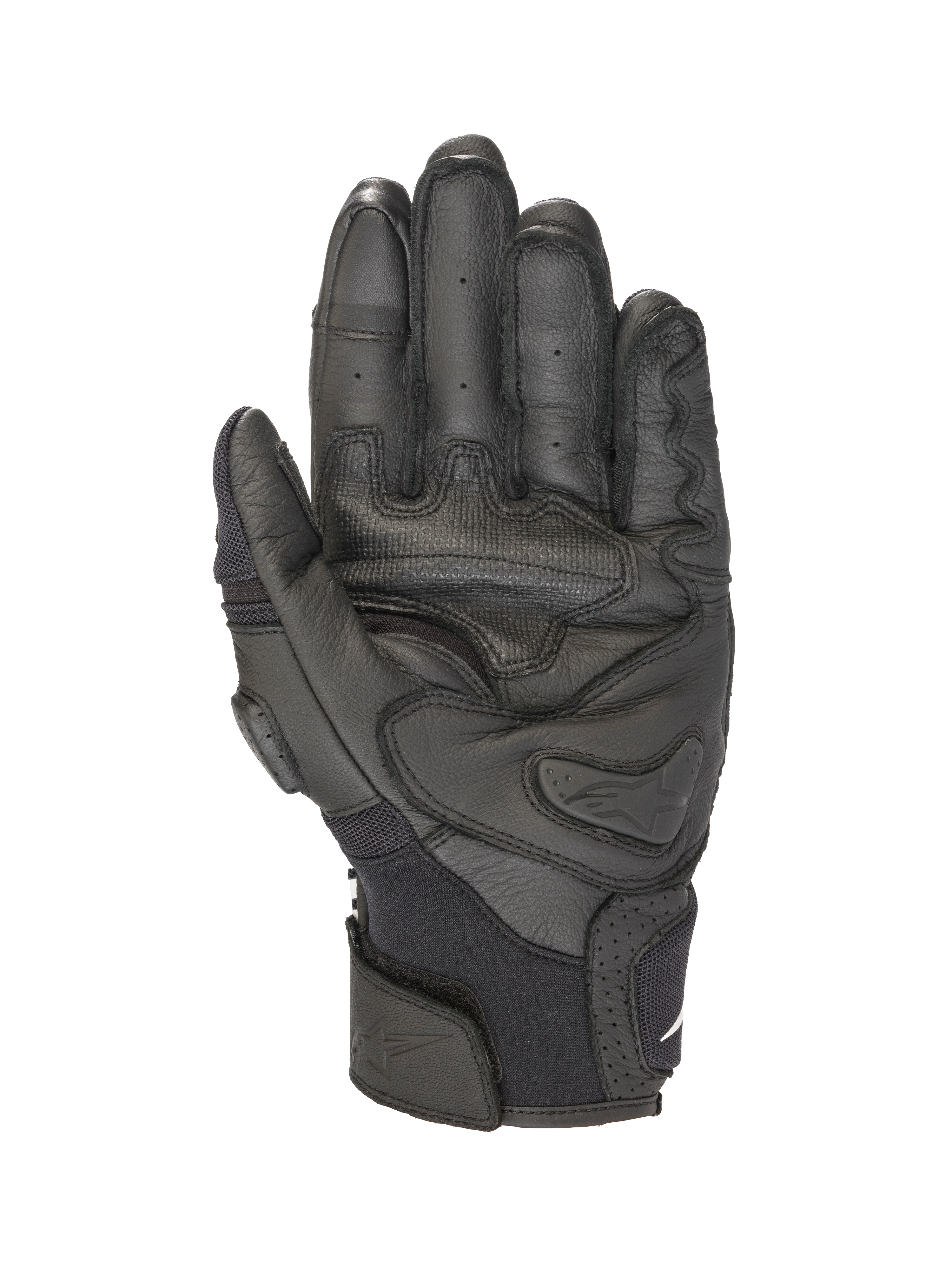 Gants Alpinestars SPX AC V2, gants de moto d'été noirs, certifiés CE, construction en cuir et maille avec curseur de paume et compatibilité tactile