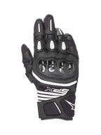 Gants Alpinestars SPX AC V2, gants de moto d'été courts, noirs et blancs, certifiés CE, en cuir et mesh avec protection des articulations en carbone