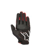 Alpinestars Honda SMX-2 Air Carbon V2, gants de moto racing, noirs et rouges, vue de la paume, cuir et maille 3D