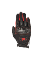 Alpinestars Honda SMX-2 Air Carbon V2, gants de moto pour homme, noirs et rouges, avec protections en carbone, maille 3D respirante et logo Honda, idéals pour la conduite sur route.