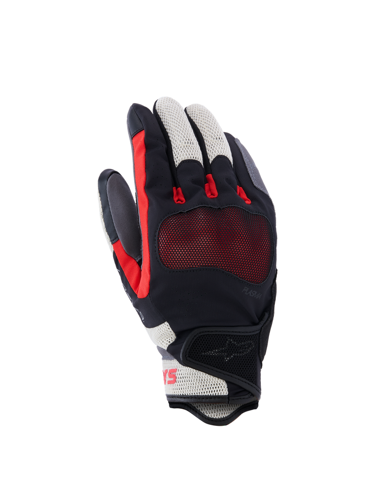 Alpinestars Mogress Airflow Gloves, gants de moto pour homme, noirs, rouges et blancs, construction en mesh respirant avec rembourrage protecteur