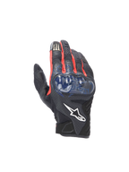 Alpinestars FQ20 SMX-1 Air V2 Monster, gants de moto noirs et bleus, protection rigide, cuir et maille aérée, Fabio Quartararo