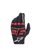 Alpinestars MM93 Losail V2, gants de moto urbains, noirs et rouge fluo, textile, protection rigide, certifiés CE, logo 93