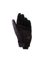Gants Alpinestars Reef Femme v2, gants de moto pour femme, Gris Noir Rose Fluo, vue de la paume en suède synthétique avec renforts rembourrés, manchette courte avec fermeture à boucle et crochet, et cuir conducteur sur l'index et le pouce pour écrans tactiles