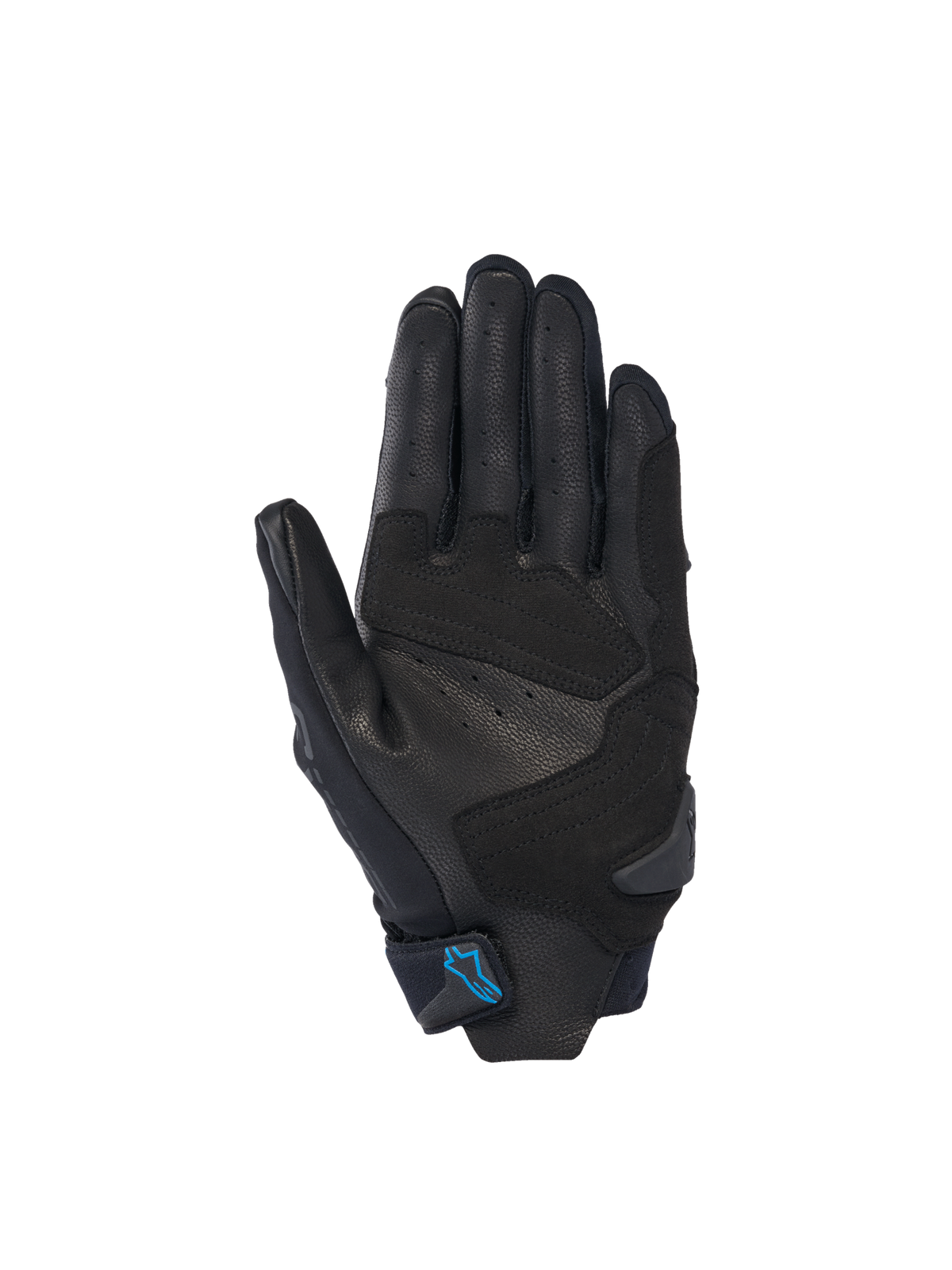 Alpinestars Stella SP X 3, gants de moto pour femme, noirs et bleus, paume en cuir perforé et renforts synthétiques.