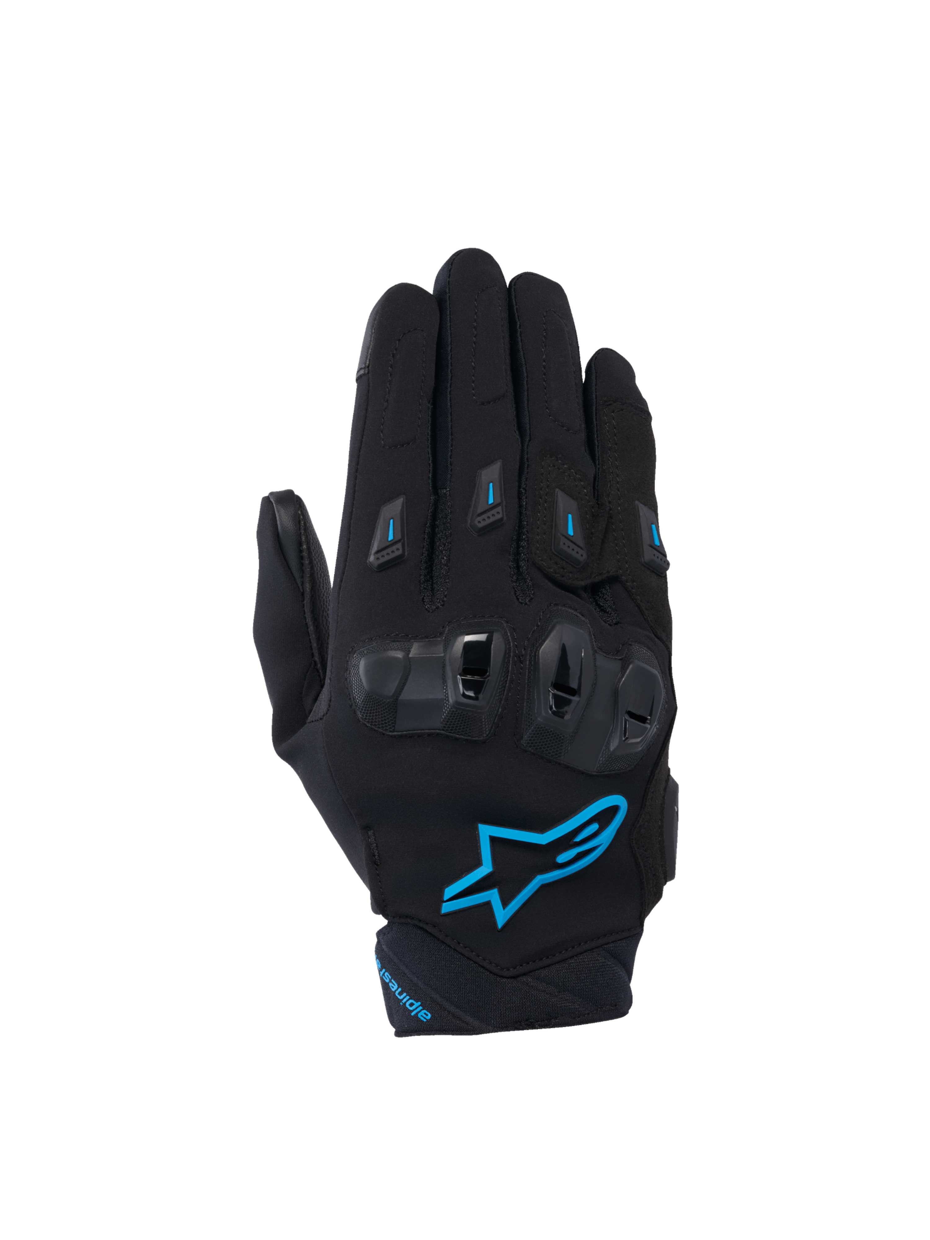 Gants Alpinestars Stella SP X 3, gants de moto pour femme, noirs et bleus, avec protection des articulations en TPU et maille 3D extensible pour la respirabilité