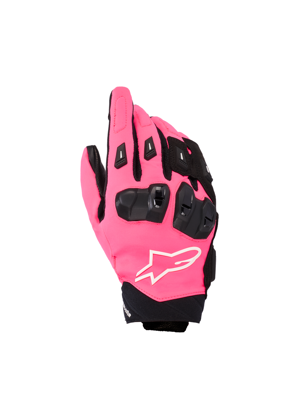 Gants Alpinestars Stella SP X 3, gants de moto sport pour femme, rose Diva et noir, avec protection des articulations en TPU noir, logo blanc et construction textile à manchette courte