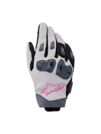 Alpinestars Stella SP X 3, gants de moto racing pour femme, gris moyen, noir et rose, avec protection rigide des articulations et logo étoile rose, design sportif épuré