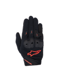 Alpinestars Stella SP X 1, gants de moto pour femme, noirs et rouge fluo, textile ventilé et protections TPR aux articulations