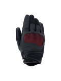 Gants Alpinestars Stella Mogress Airflow, gants de moto pour femme, noir anthracite et rouge, protection des articulations NUCLEON PLASMA avec mesh rouge, dos de la main perforé au laser, inserts en mesh 3D, manchette courte, design urbain respirant