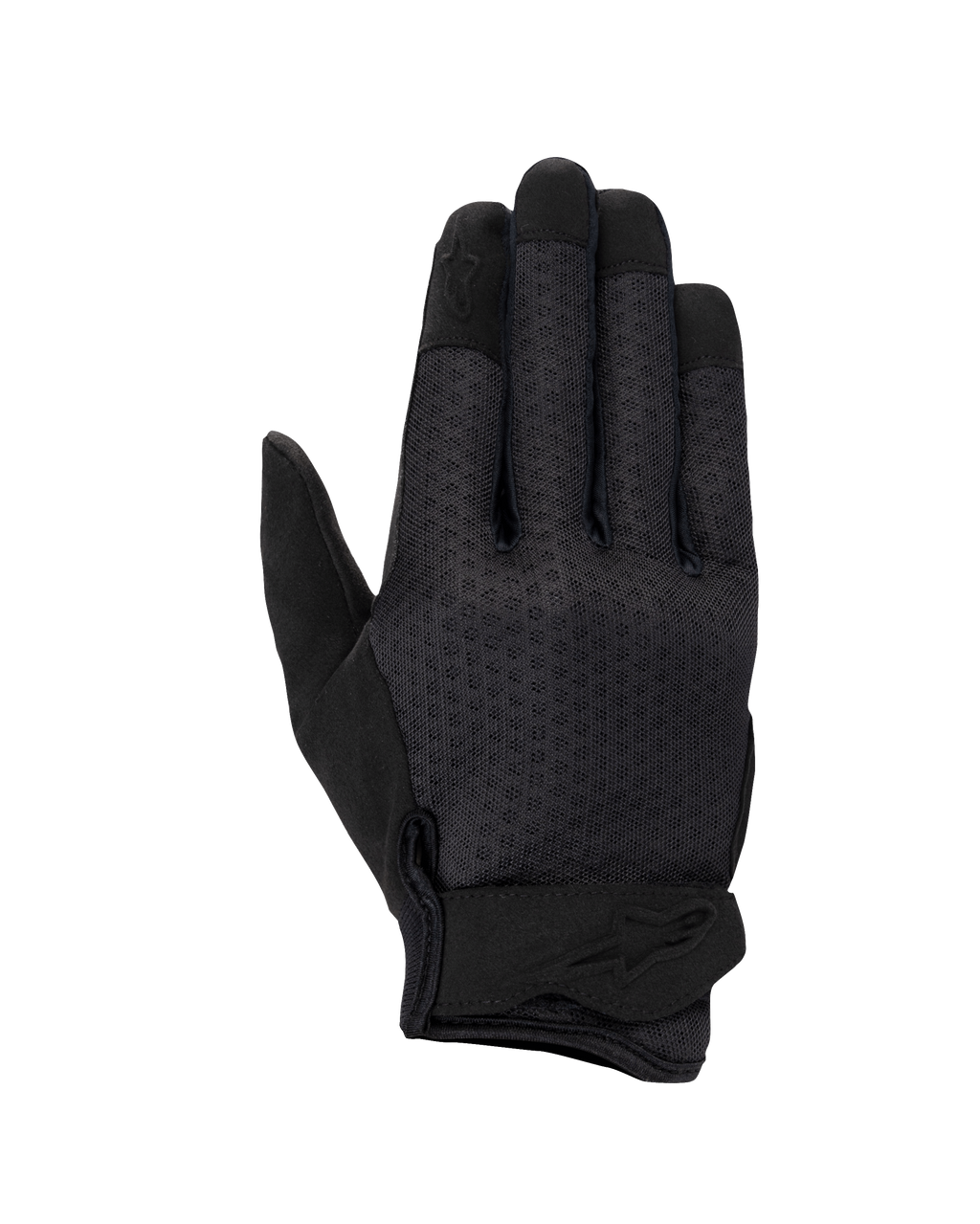 Gants Alpinestars Stated Air pour femme, gants de moto, noirs, avec revers en mesh ventilé, fermeture ergonomique au poignet avec logo embossé et bouts des doigts renforcés, design urbain épuré