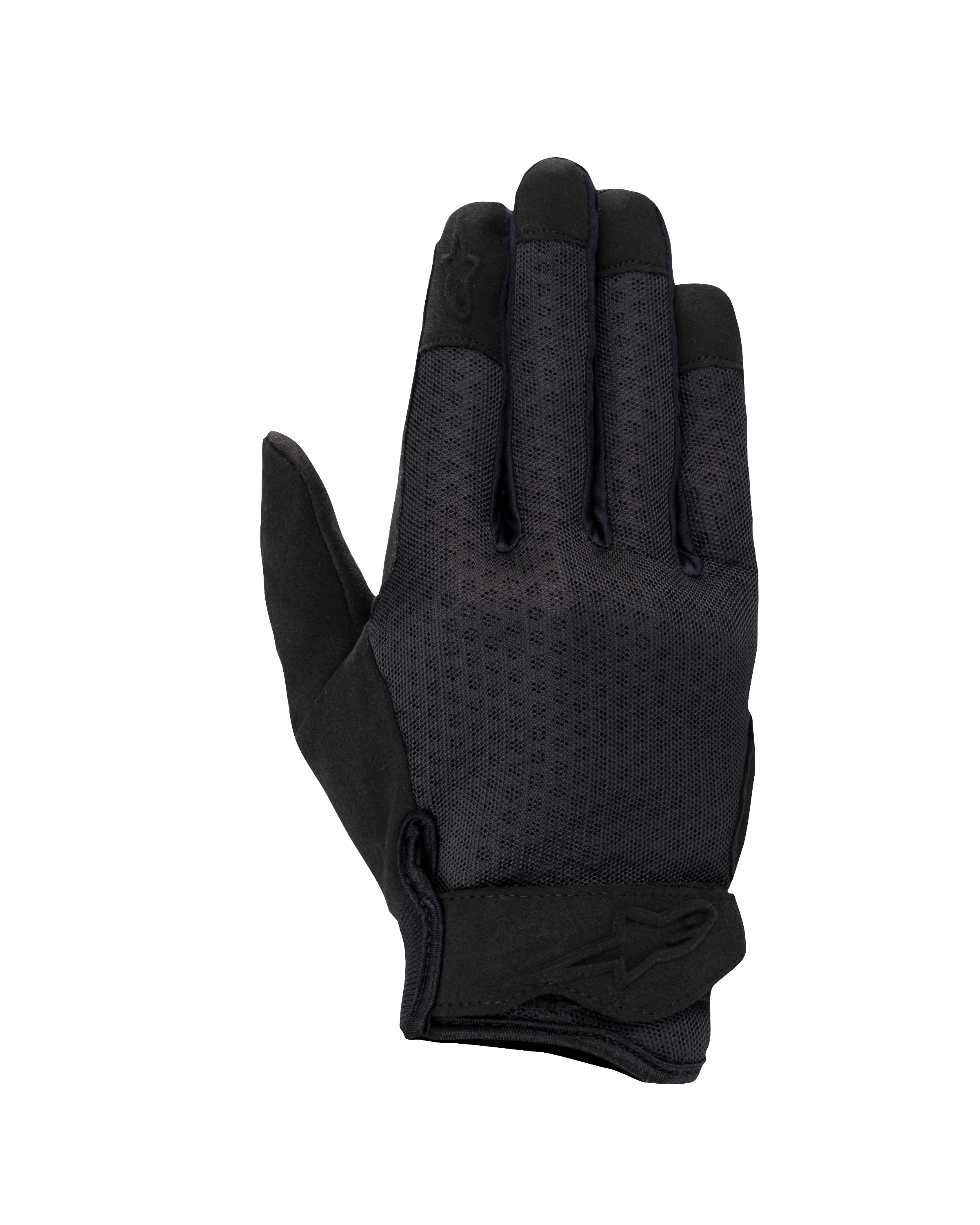 Gants Alpinestars Stated Air pour femme, gants de moto, noirs, avec revers en mesh ventilé, fermeture ergonomique au poignet avec logo embossé et bouts des doigts renforcés, design urbain épuré
