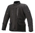 Veste Alpinestars Ketchum GORE-TEX, veste de moto touring noire, avec col montant, multiples aérations zippées, grandes poches cargo, sangles de réglage aux manches et à la taille, empiècements renforcés aux épaules et construction textile robuste pour l'aventure