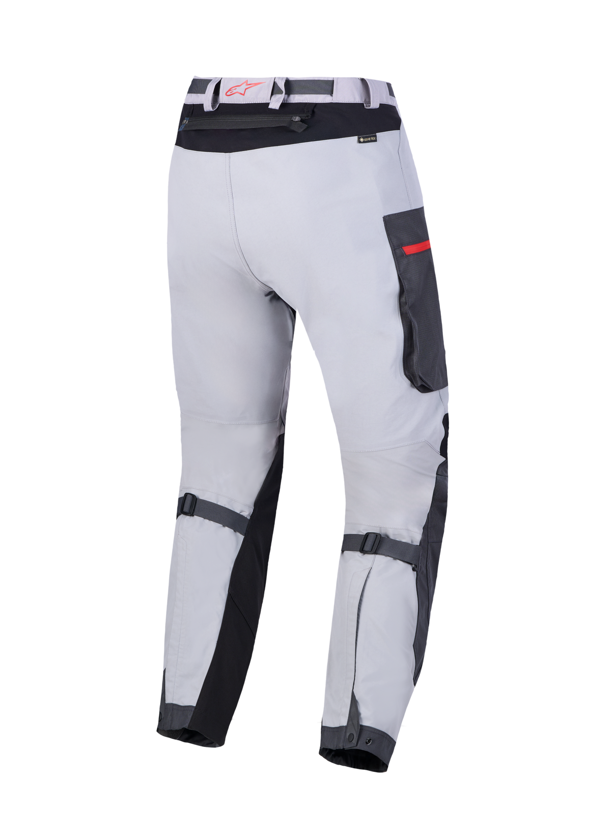Alpinestars Arenis Gore-Tex, pantalon de moto adventure touring pour homme, gris moyen, gris foncé et noir, coupe imperméable laminée 2L GORE-TEX, certifié CE, vue de dos
