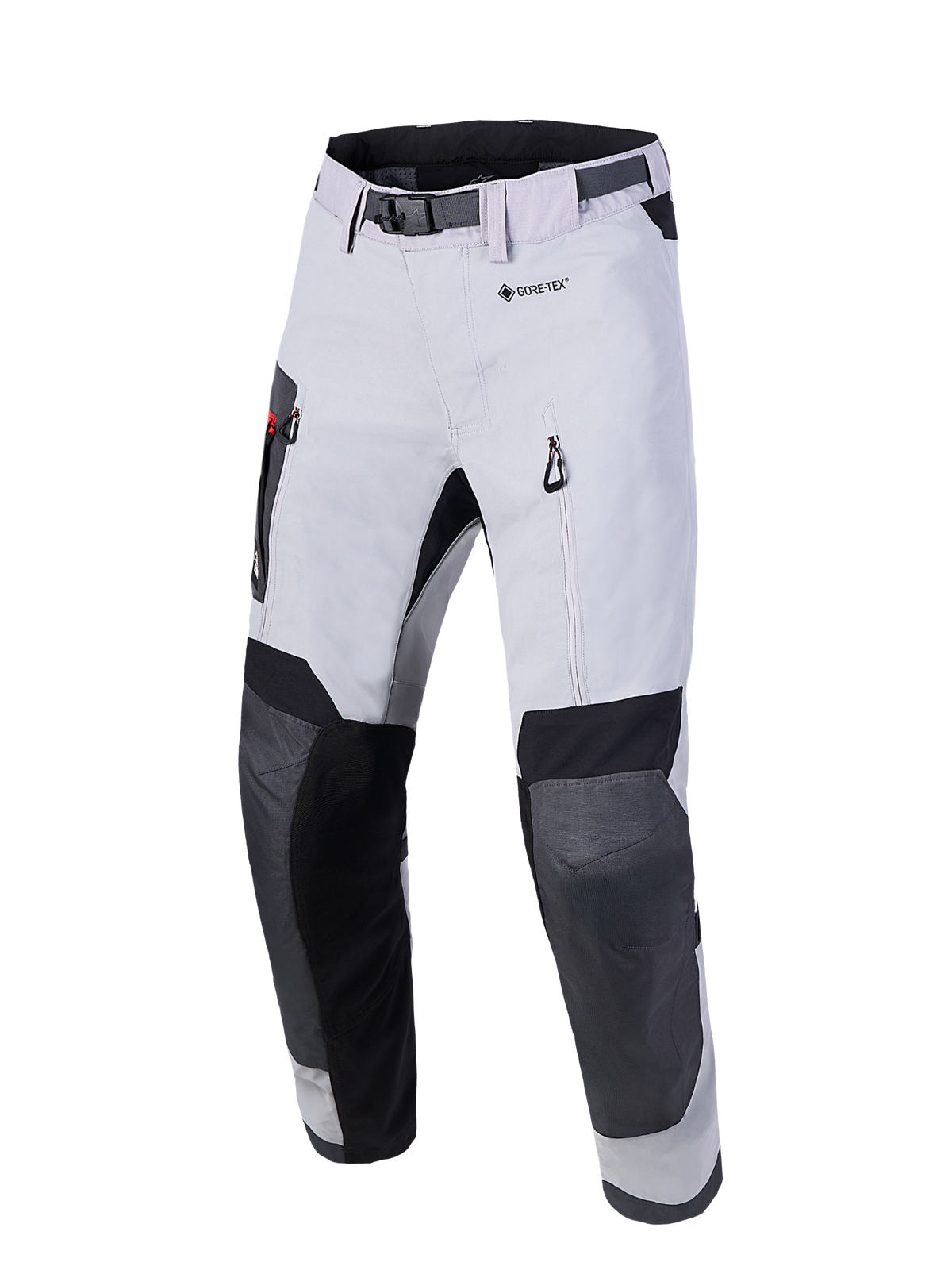 Alpinestars Arenis Gore-Tex, pantalon de moto touring adventure, gris moyen, gris foncé et noir, construction imperméable en Gore-Tex laminé avec ventilations et détails techniques