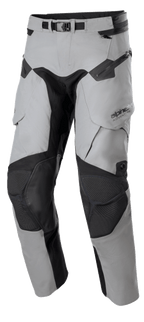 Pantalon Alpinestars Boulder 3L GORE-TEX, pantalon de moto pour l'aventure et le touring, gris foncé et noir, panneaux de genoux renforcés en Superfabric, poches cargo zippées, ceinture ajustable, construction imperméable durable pour le tout-terrain et l'aventure