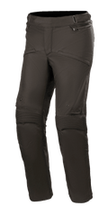 Pantalon Alpinestars Stella Road Pro GORE-TEX, pantalon de moto touring pour femme, noir, textile imperméable et respirant, genoux articulés avec tissu côtelé renforcé, poches zippées aux hanches et sangles de réglage à la taille