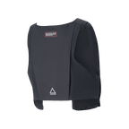 Gilet tactique Alpinestars Techdura, sac détachable pour veste Techdura, Black Reflex, vue arrière, avec panneaux latéraux en maille pour la respirabilité, étiquette d'avertissement sur le haut du dos et logo triangle ASTARS en bas, équipement modulaire pour le pilotage enduro