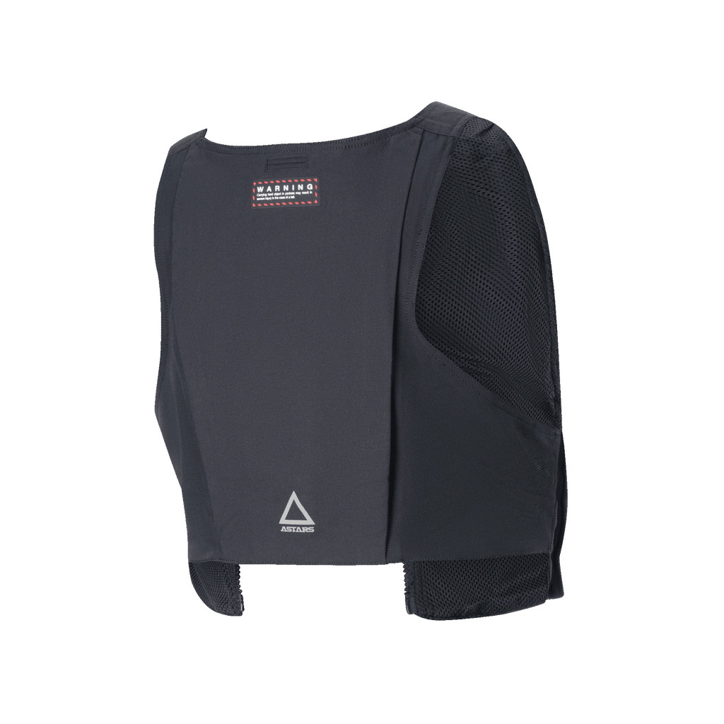 Gilet tactique Alpinestars Techdura, sac tactique détachable pour veste Techdura, noir, avec panneaux en mesh respirant, compartiment arrière pour poche à eau et logo Alpinestars, conçu pour une utilisation tout-terrain et enduro