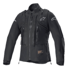 Veste Alpinestars Techdura, Black Reflex, veste de moto tout-terrain avec gilet tactique intégré, vue de face, dotée de multiples poches utilitaires, d'une construction textile robuste et de logos Alpinestars argentés, conçue pour l'enduro.