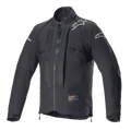 Veste Alpinestars Techdura, veste de moto tout-terrain Black Reflex, logos étoiles blanches sur les épaules, marquage Alpinestars ton sur ton sur la poitrine, fermeture éclair frontale et construction textile durable, design technique enduro