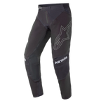 Alpinestars Techstar Phantom Pants 2021, pantalon de motocross, noir avec accents blancs, grand logo étoile en contour sur la cuisse, marquage ASTARS aux genoux, tissu technique rip-stop avec zones perforées et construction de genou 3D Babel pour la performance tout-terrain