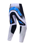 Alpinestars Supertech Hiten AFD, pantalons de motocross pour homme, bleu, blanc et noir, ripstop extensible, vue de dos