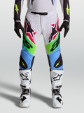 Alpinestars Supertech Dyna 2027, pantalon de motocross pour homme, lilas clair et vert fluo, tissu rip-stop extensible.